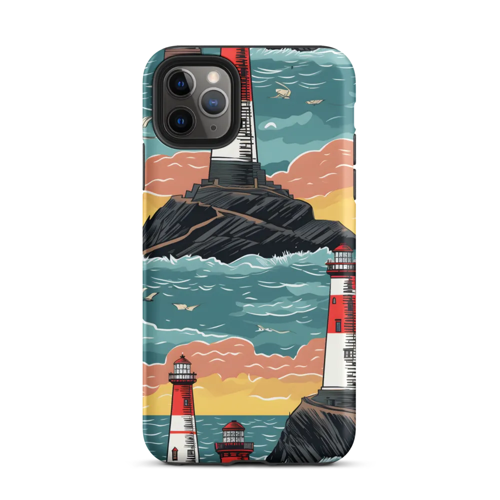 Lighthouses in a Whimsical Ocean | Phone Case |  11 Pro Max | Tough Case | Matte