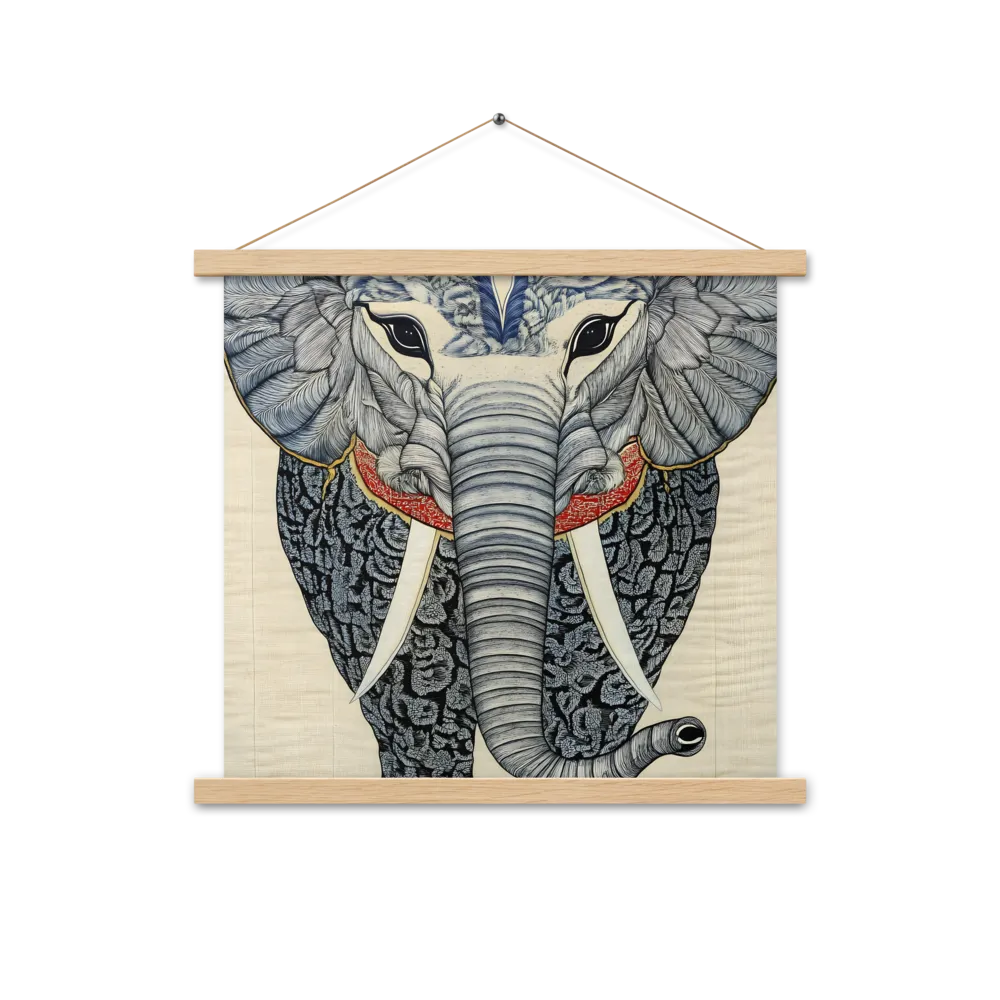 Majesty of the Elephant | Poster With Oak Wood Hanger | 18″×18″