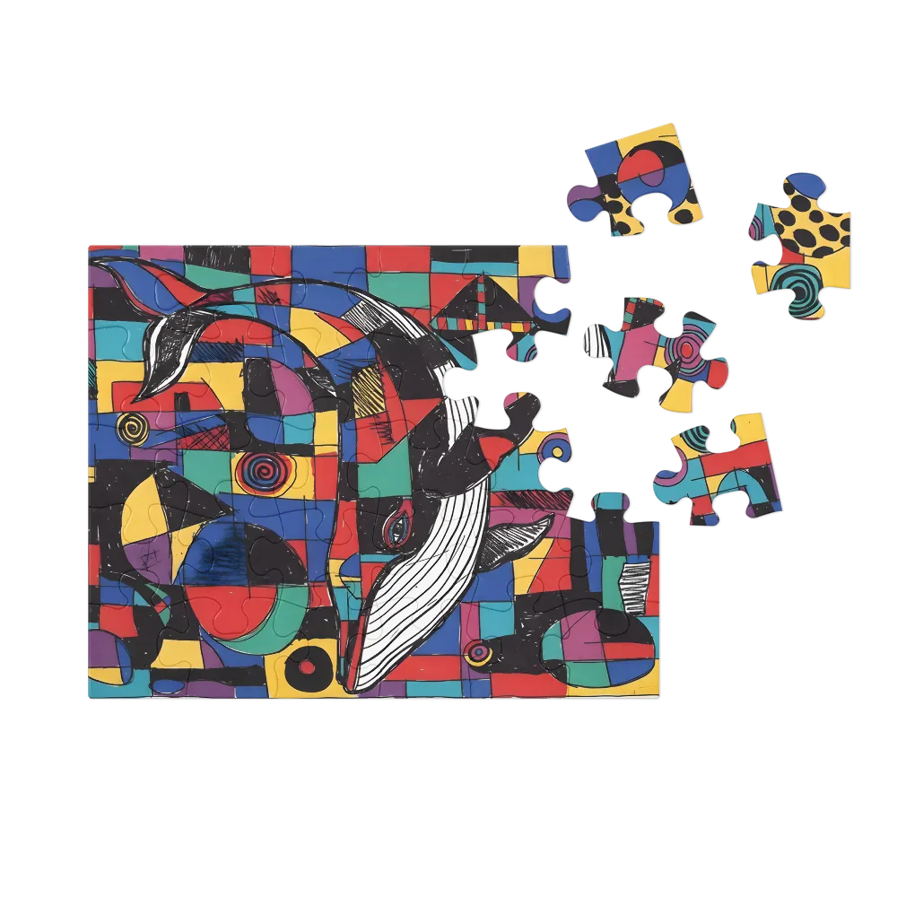 Patchwork Whale 
 Jigsaw Puzzle in Tin Box