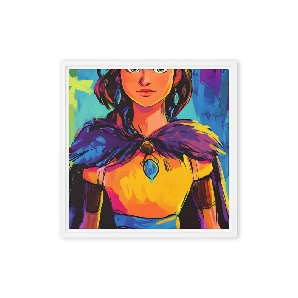 Guardian of Colors | Canvas with White Frame | 16″×16″