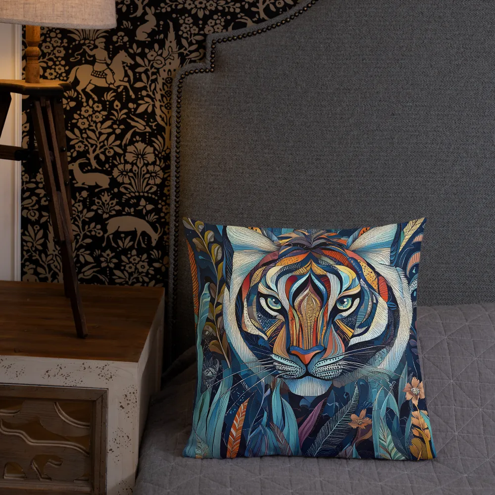 Ornamental Tiger in Teal and Orange