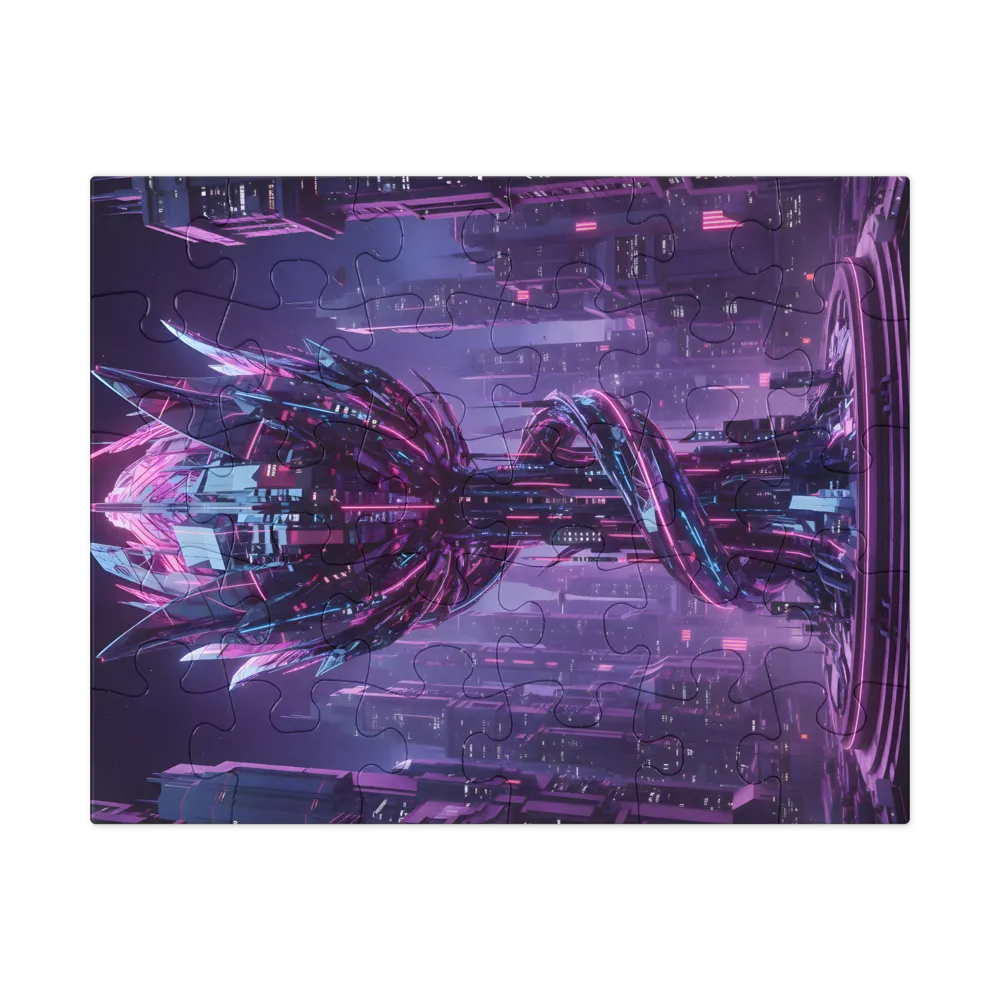 Neon Lotus Monument 
 Jigsaw Puzzle in Tin Box