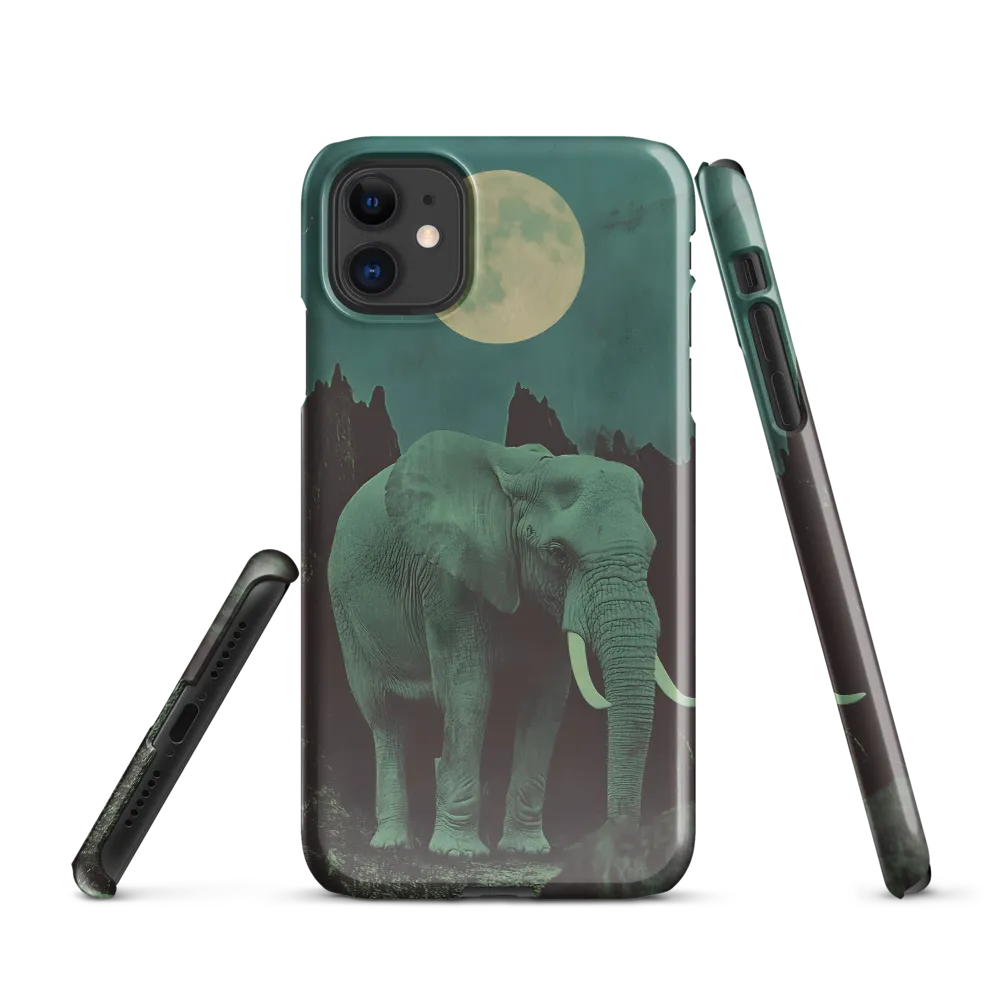 Ethereal Presence: Elephant Under a Full Moon | Phone Case |  11 | Snap Case | Glossy