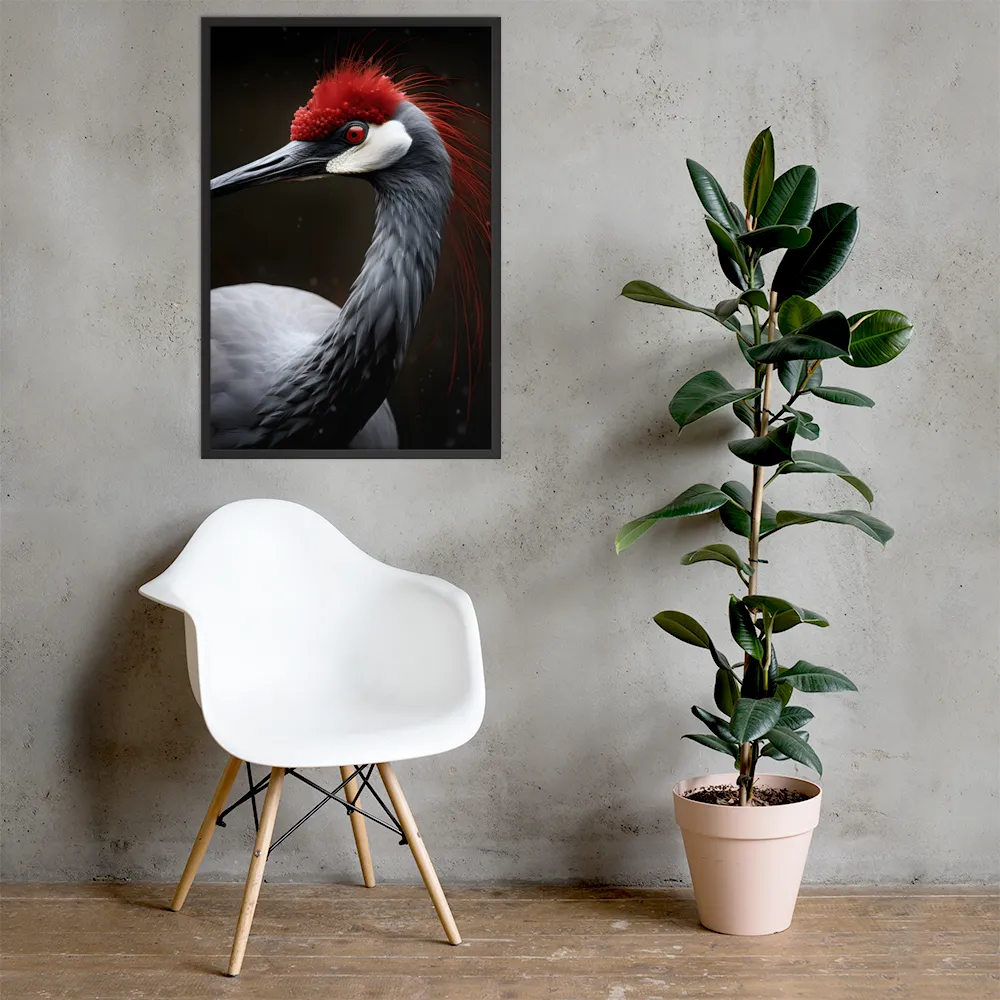 Ember-Crested Elegance | Poster with Black Frame | 24″×36″