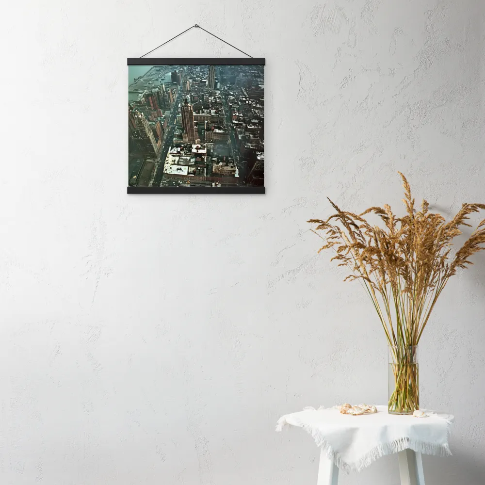 Aerial Symphony of Urban Life | Poster With Black Wood Hanger | 16″×16″