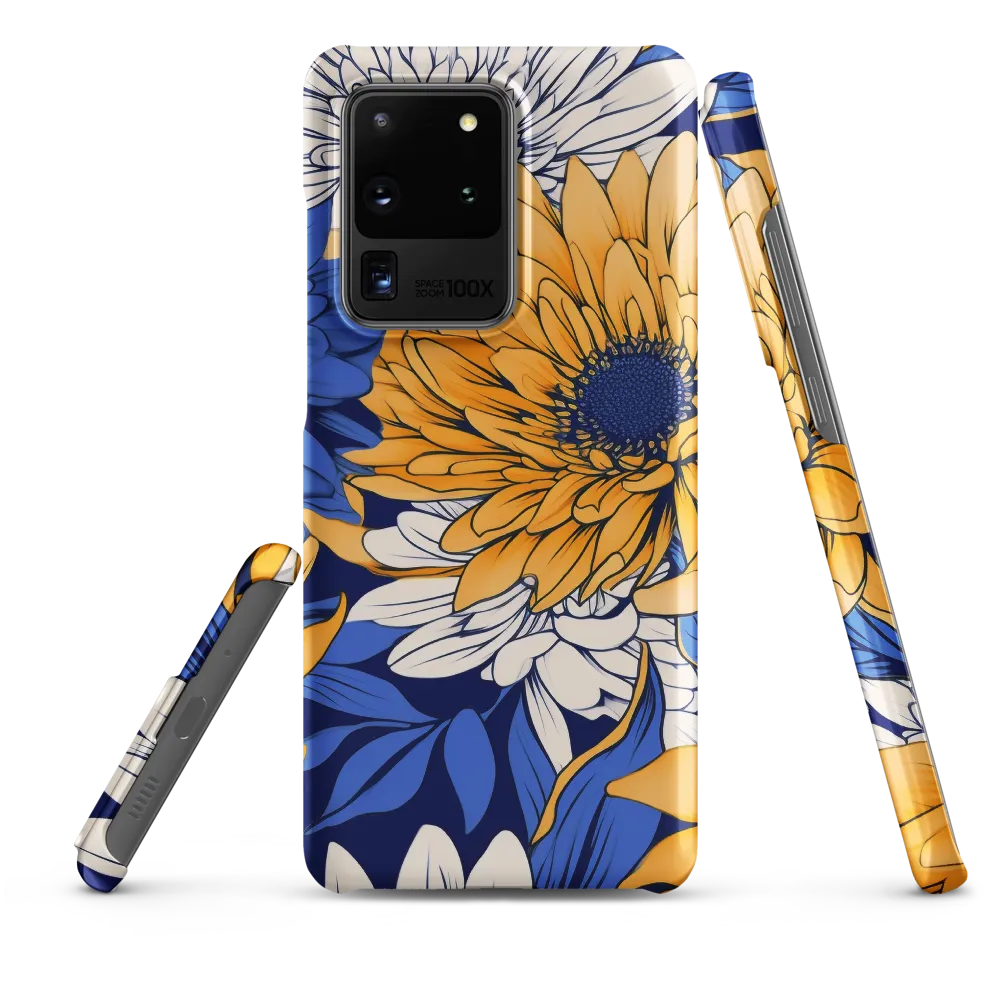Floral Harmony in Blue and Yellow
