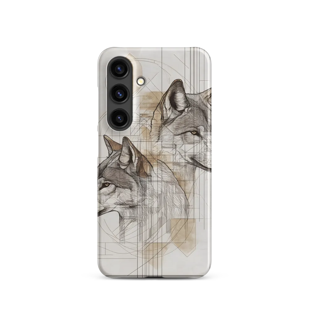 Geometric Harmony: The Essence of Wolves | Phone Case |  S24 | Snap Case | Matte