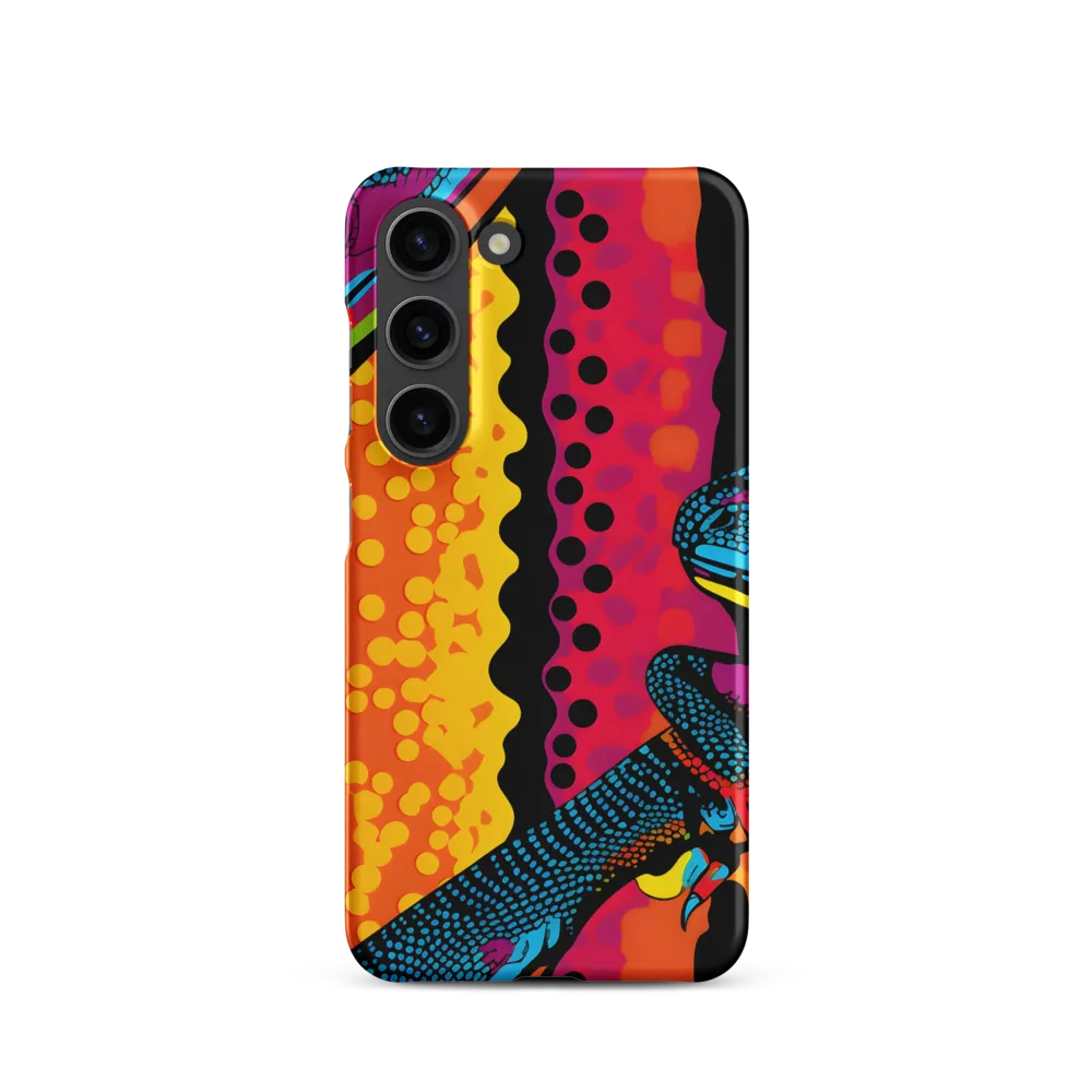 Colorful Encounters: The Playful Geckos | Phone Case |  S23 | Snap Case | Matte