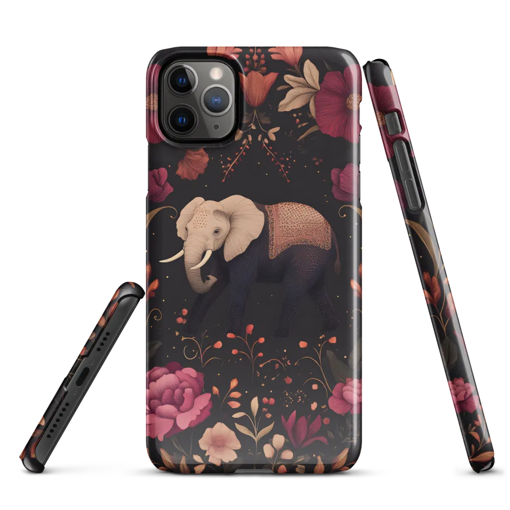 Whispers of the Wild: Elephants and Blooms | Phone Case |  11 Pro Max | Snap Case | Glossy