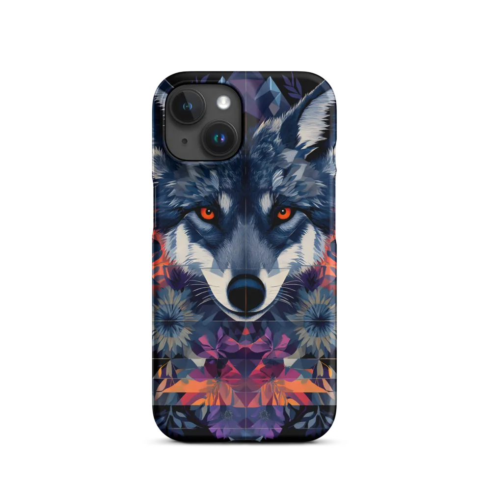 Mystical Wolf Amidst Floral Geometry