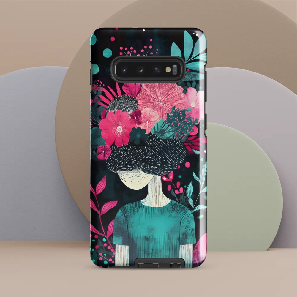 Floral Harmony: A Portrait of Serenity | Phone Case |  S10 Plus | Tough Case | Glossy