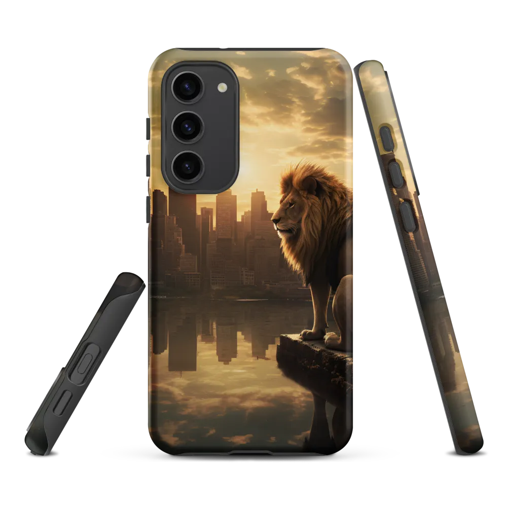 The Lion's Gaze Over the Urban Symphony