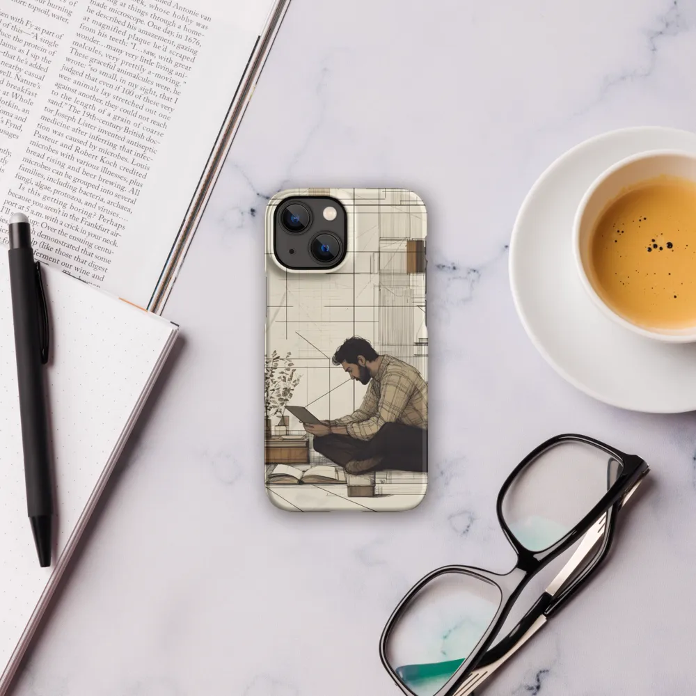 Quiet Reflections in Line | Phone Case |  13 Mini | Snap Case | Matte