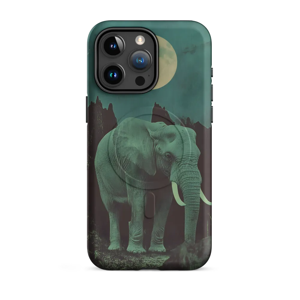 Ethereal Presence: Elephant Under a Full Moon