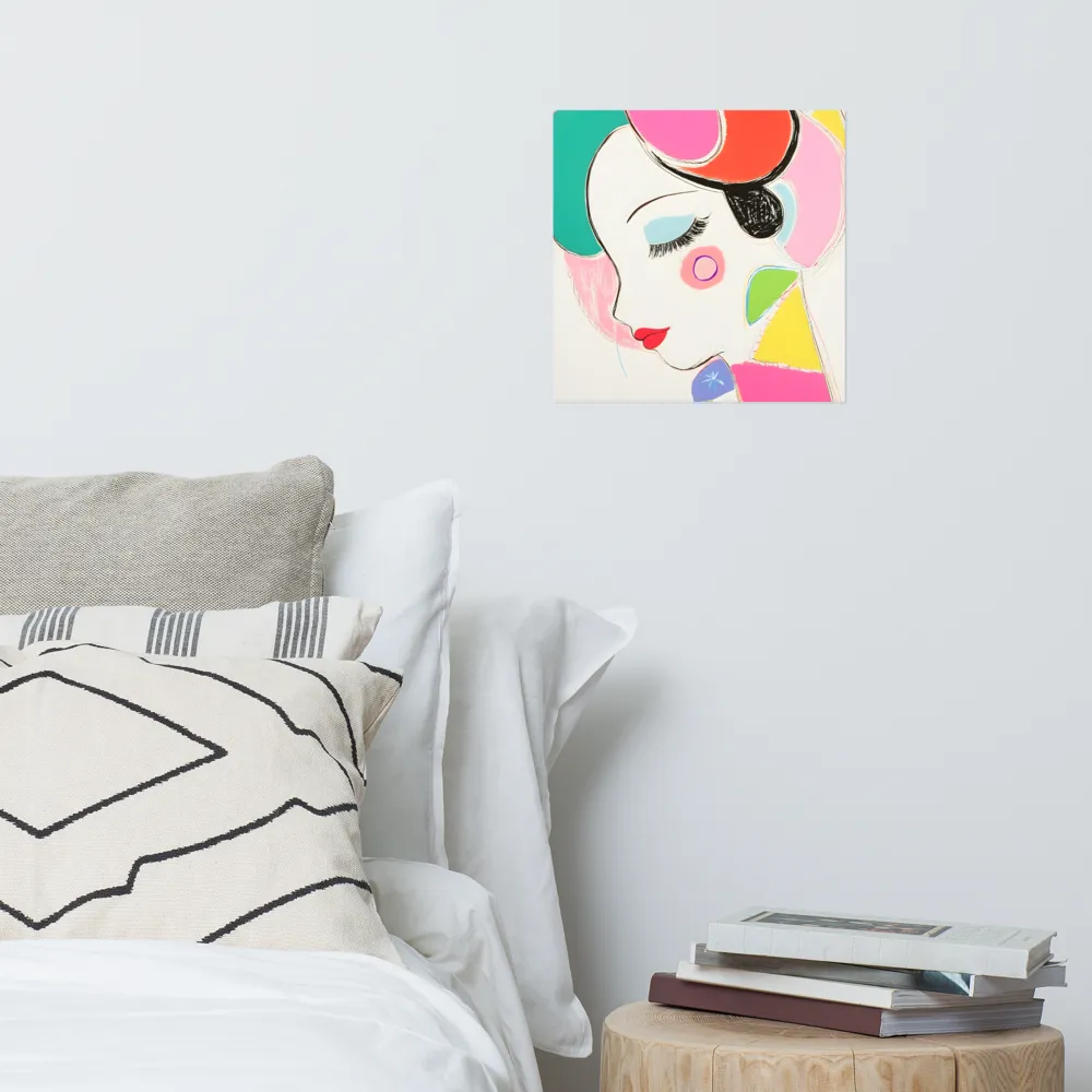 Whimsical Portrait in Colorful Abstraction | Poster | 14″×14″