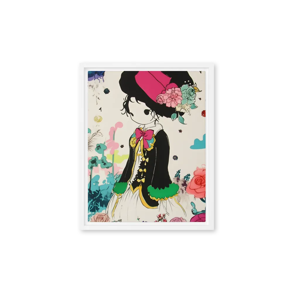 Whimsical Garden Reverie | Canvas with White Frame | 11″×14″