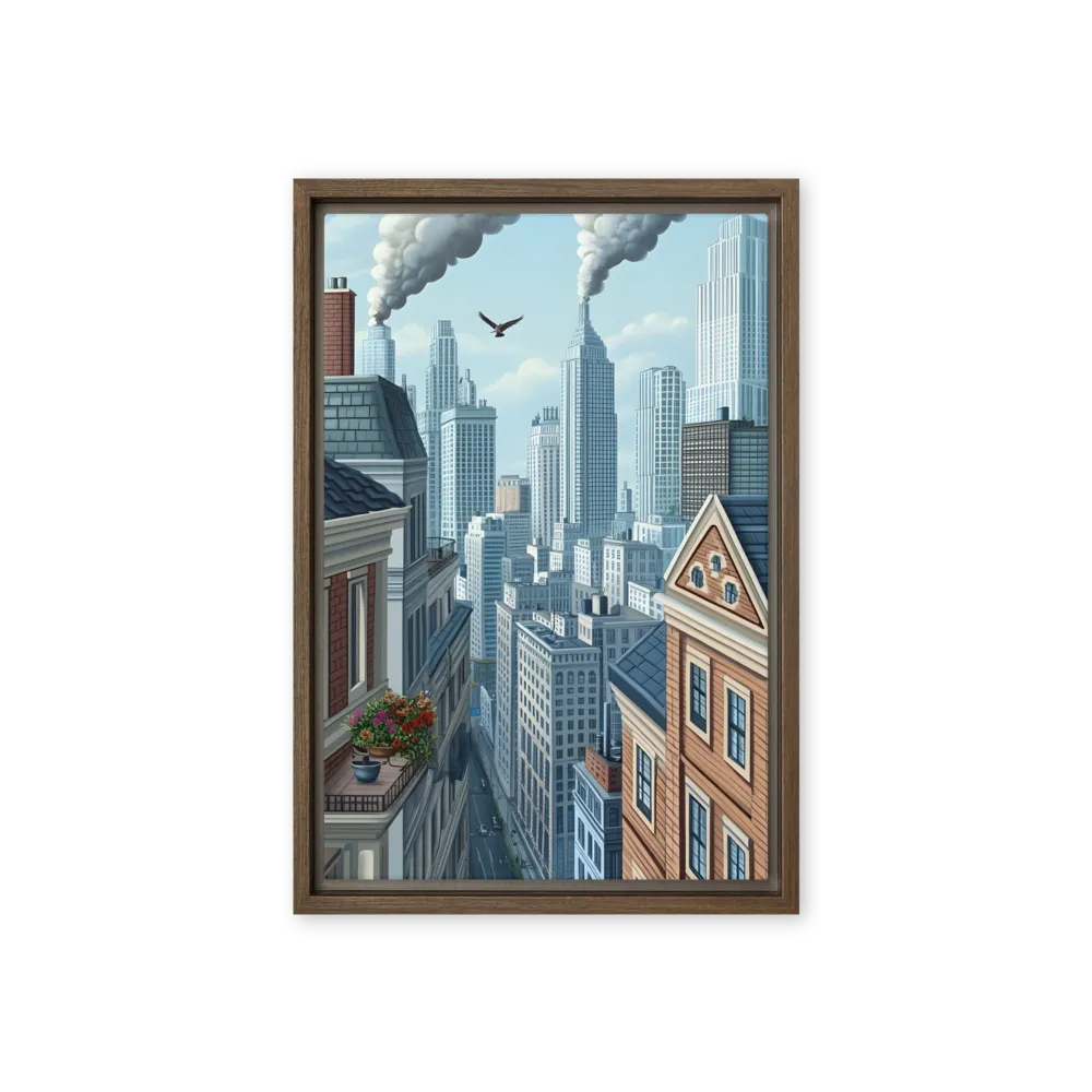 Urban Symphony | Canvas with Brown Frame | 12″×18″