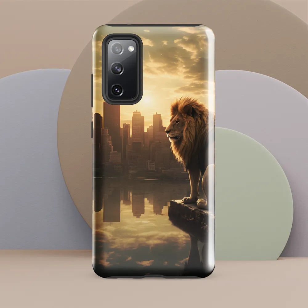 The Lion's Gaze Over the Urban Symphony