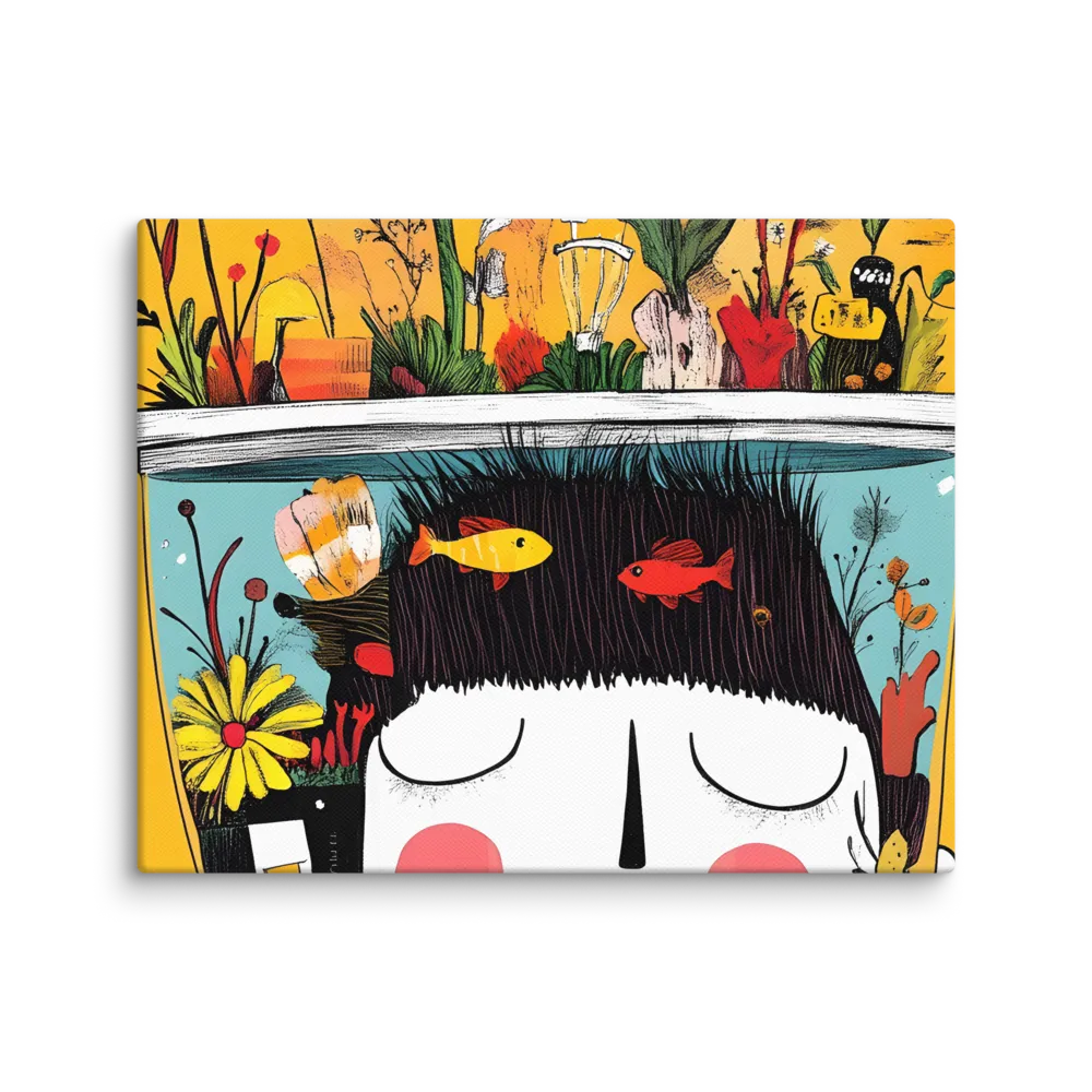 Whimsical Garden Head | Canvas | 8″×10″