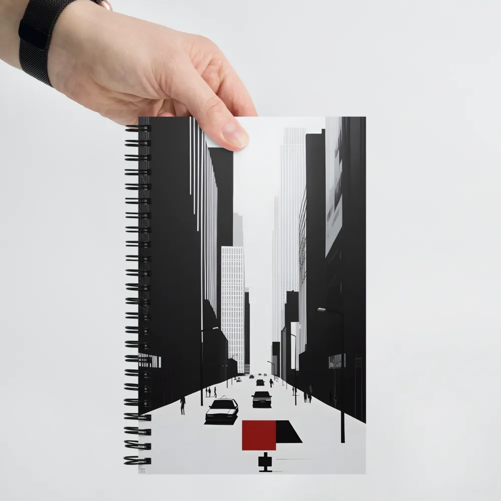 Urban Solitude: A Minimalistic Cityscape | Spiral Notebook