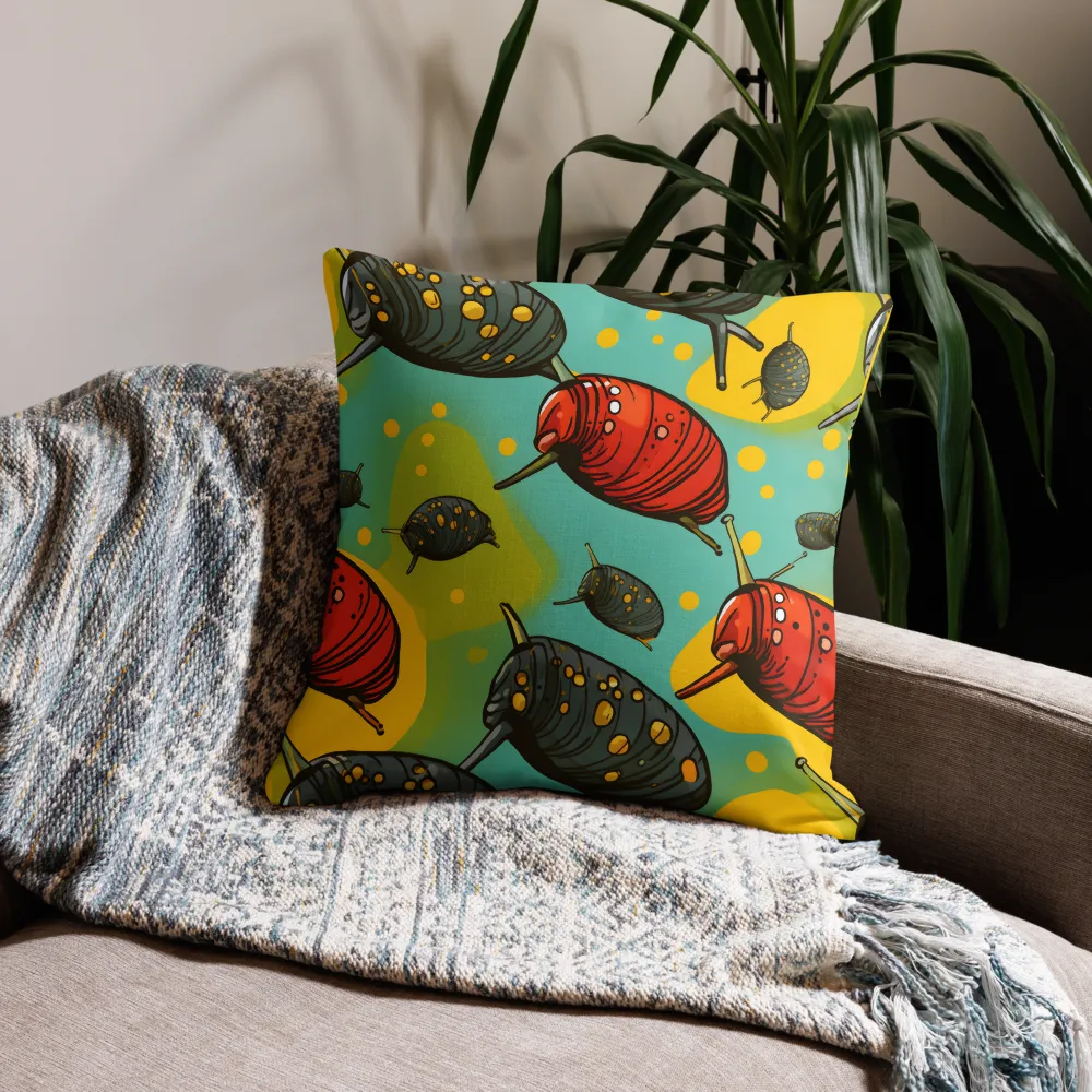 Whimsical Snails in Motion | Pillow | 22″×22″