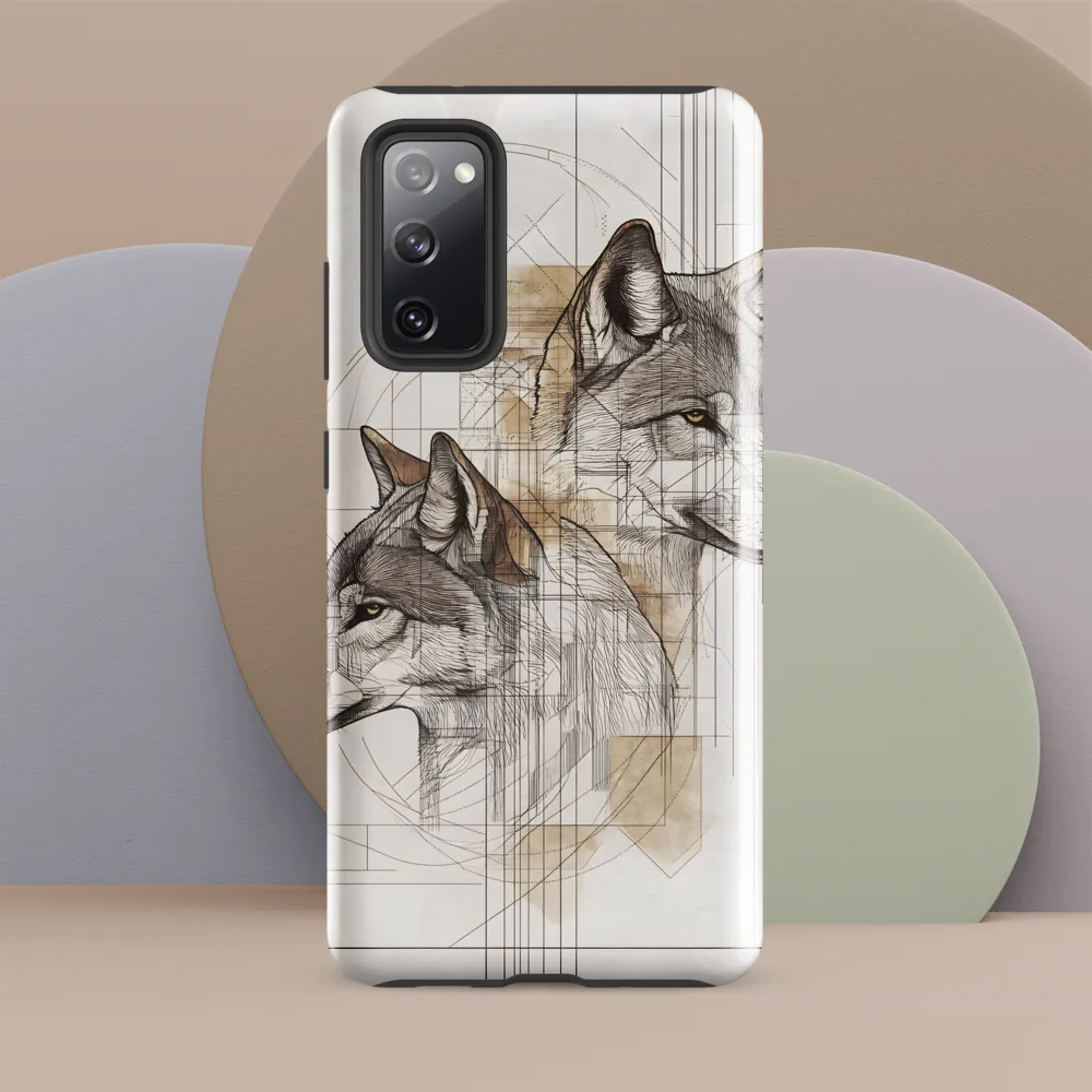 Geometric Harmony: The Essence of Wolves | Phone Case |  S20 FE | Tough Case | Glossy