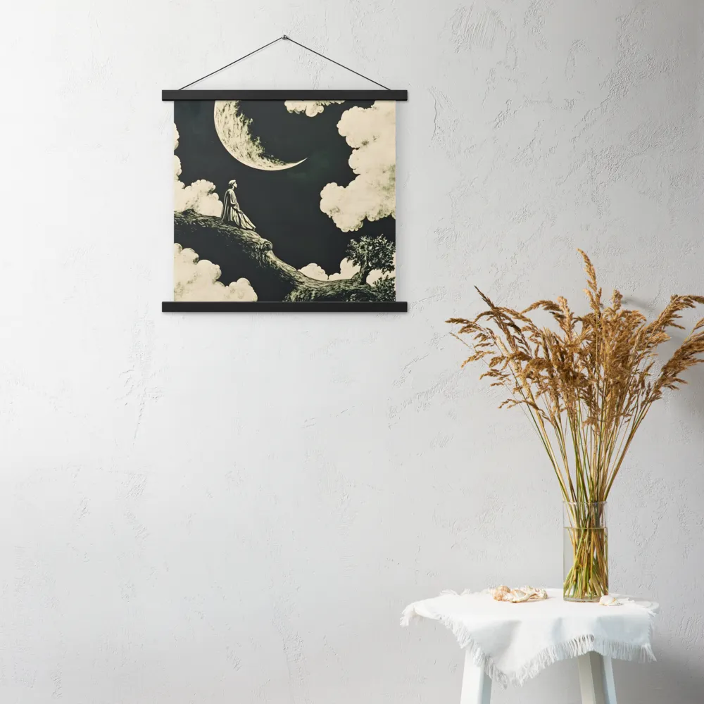 Whispers of the Moon | Poster With Black Wood Hanger | 18″×18″