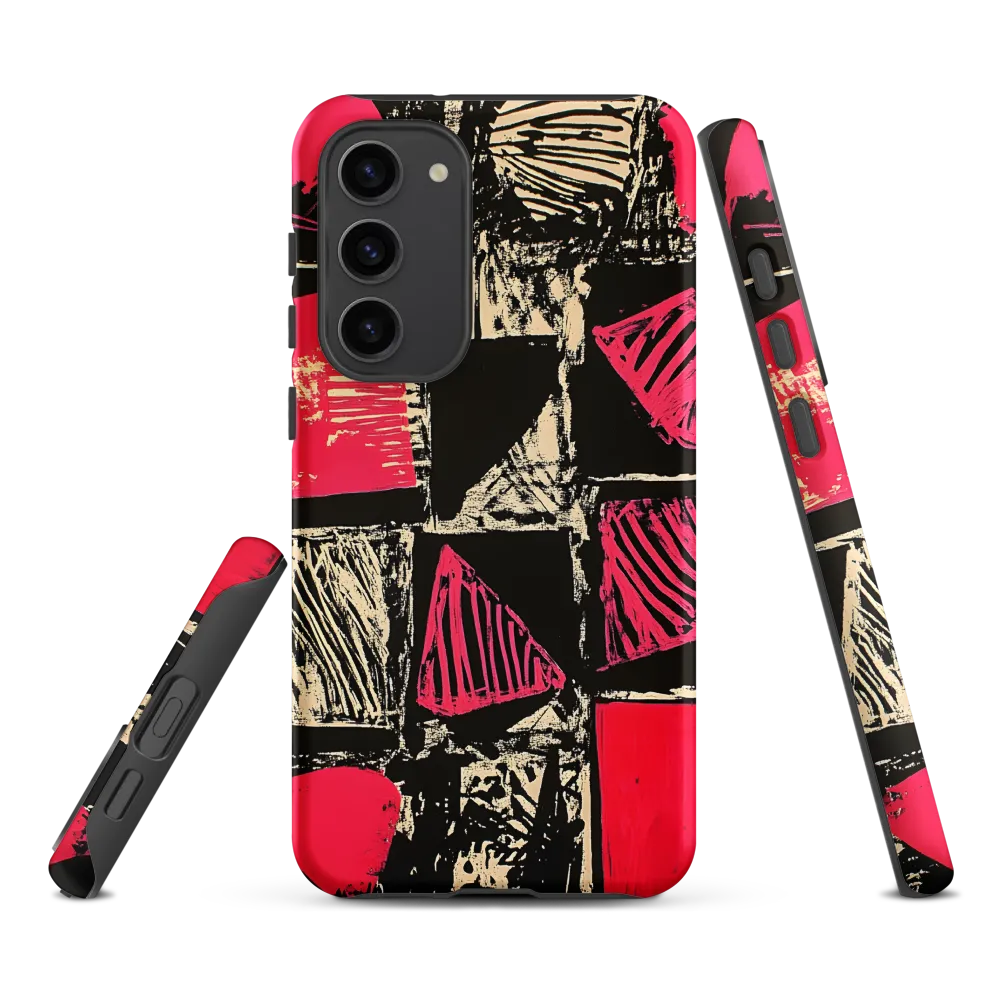 Geometric Symphony in Pink and Black