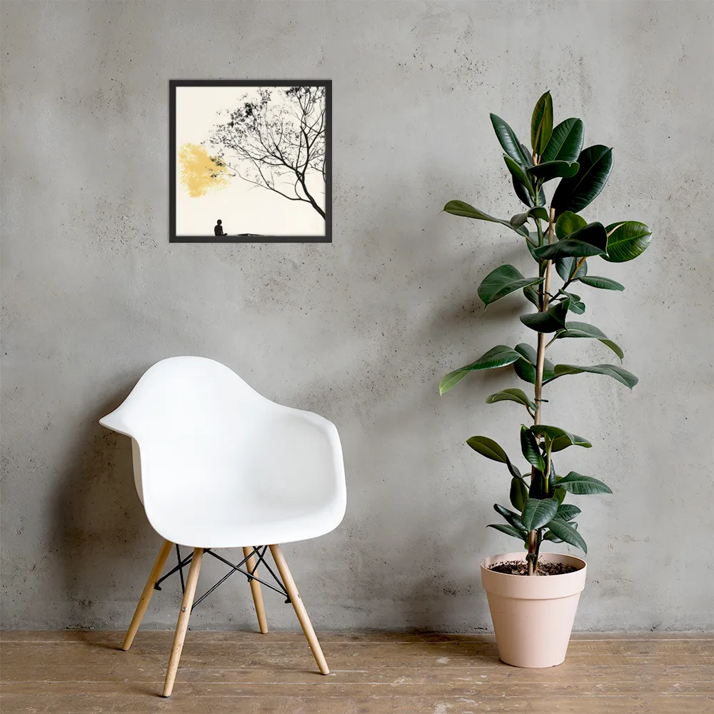 Whispers of Solitude | Poster with Black Frame | 18″×18″