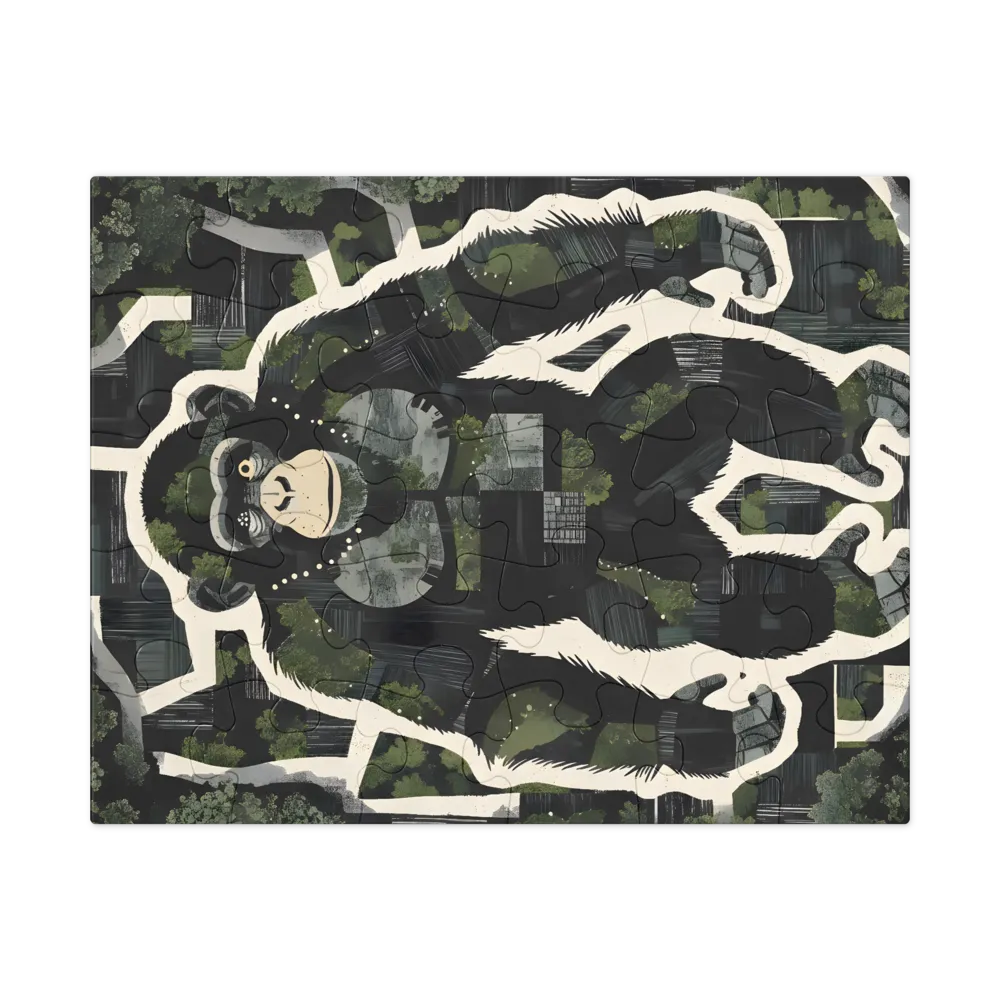 Patchwork Chimpanzee 
 Jigsaw Puzzle in Tin Box