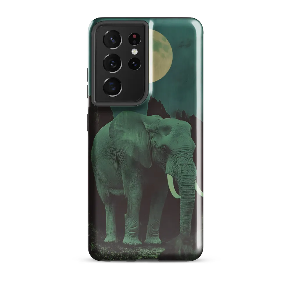 Ethereal Presence: Elephant Under a Full Moon