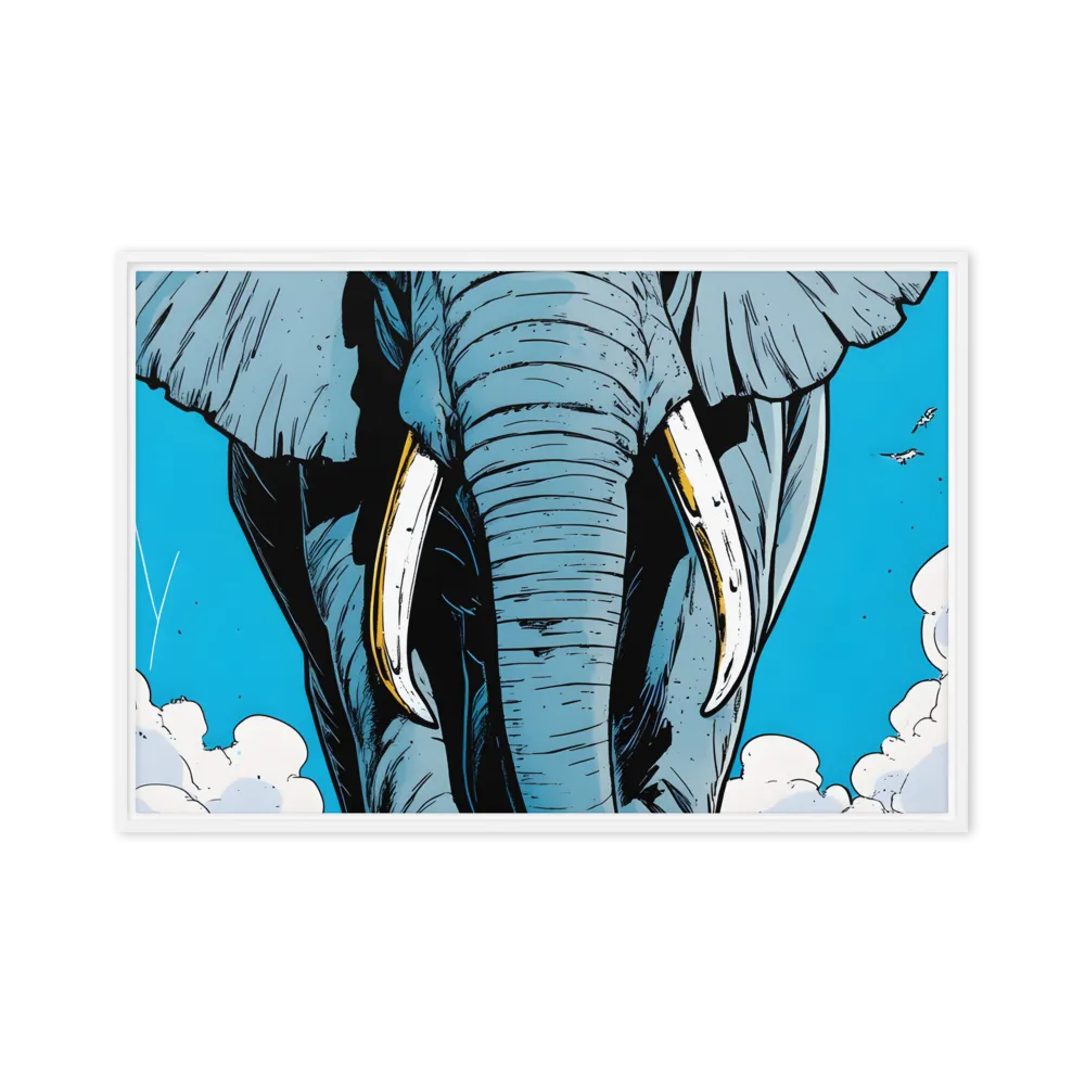 Majestic Presence: The Elephant | Canvas with White Frame | 24″×36″