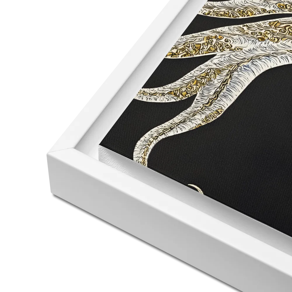Elegance of the Majestic Peacock | Canvas with White Frame | 16″×16″