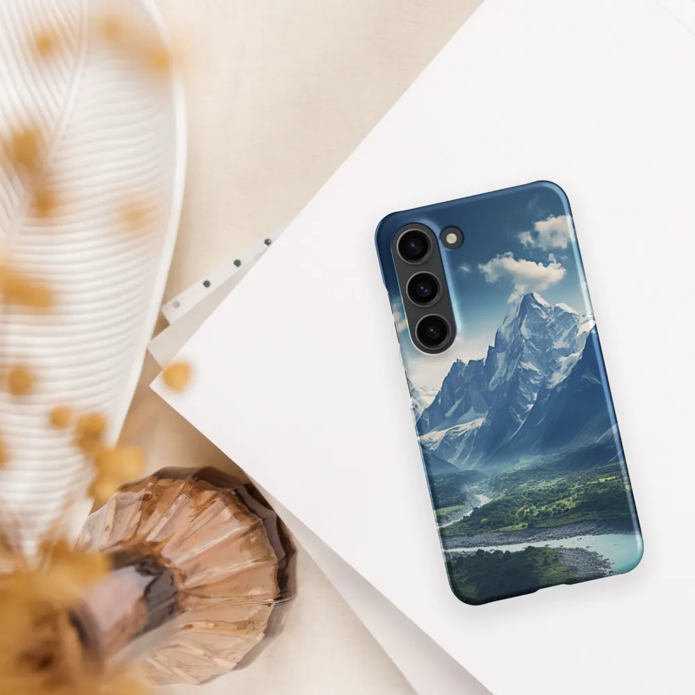 Majestic Serenity: A Landscape of Mountains and Rivers | Phone Case |  S23 | Snap Case | Matte
