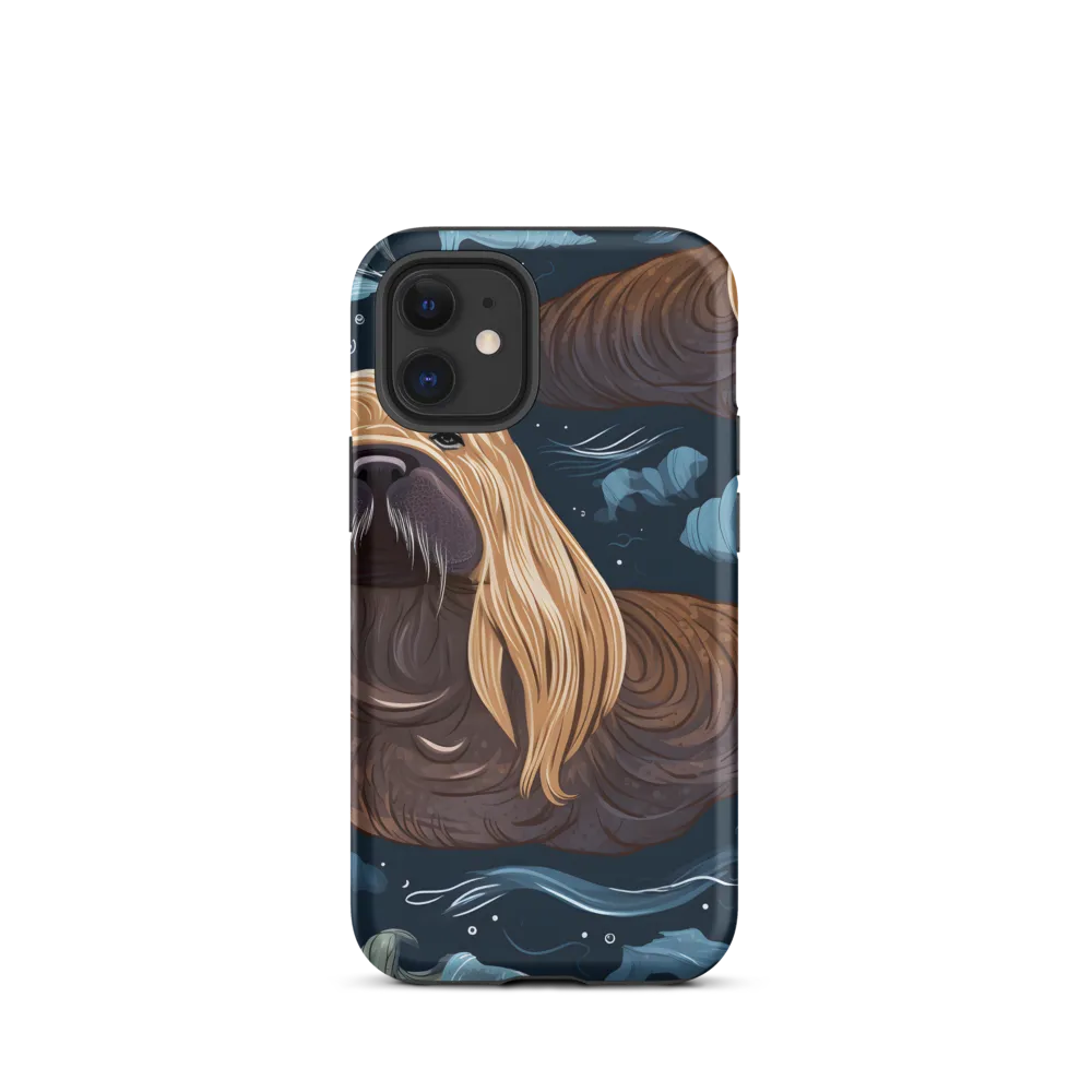 Whimsical Walruses in Deep Blue