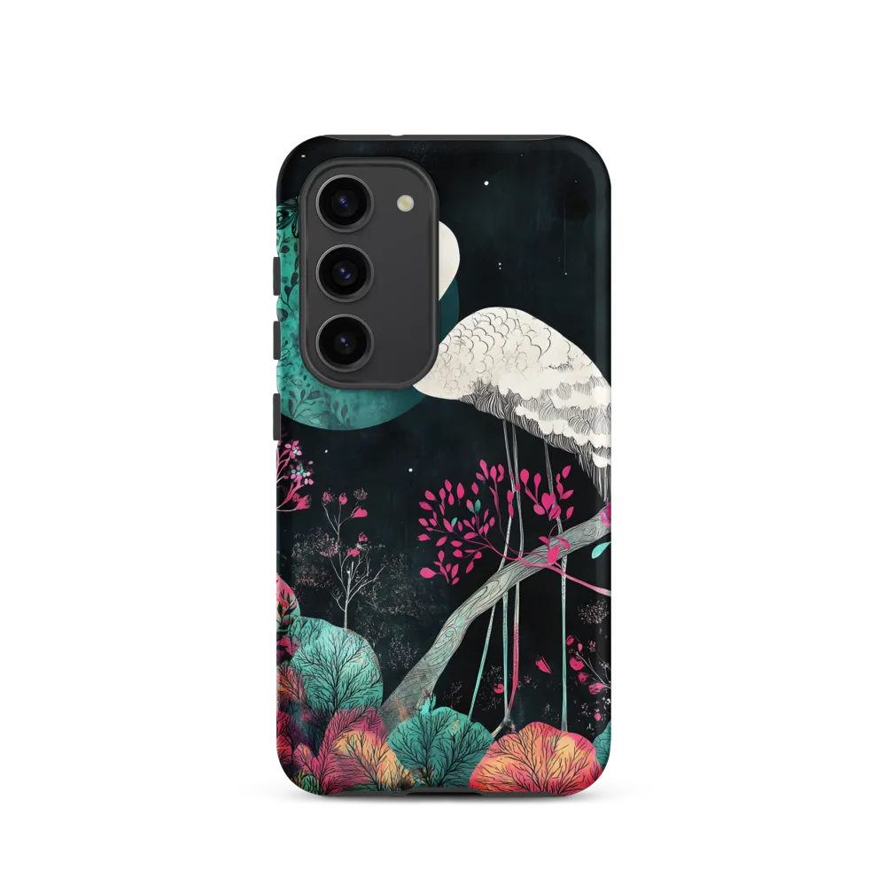 Ethereal Presence: Heron in a Floral Dreamscape