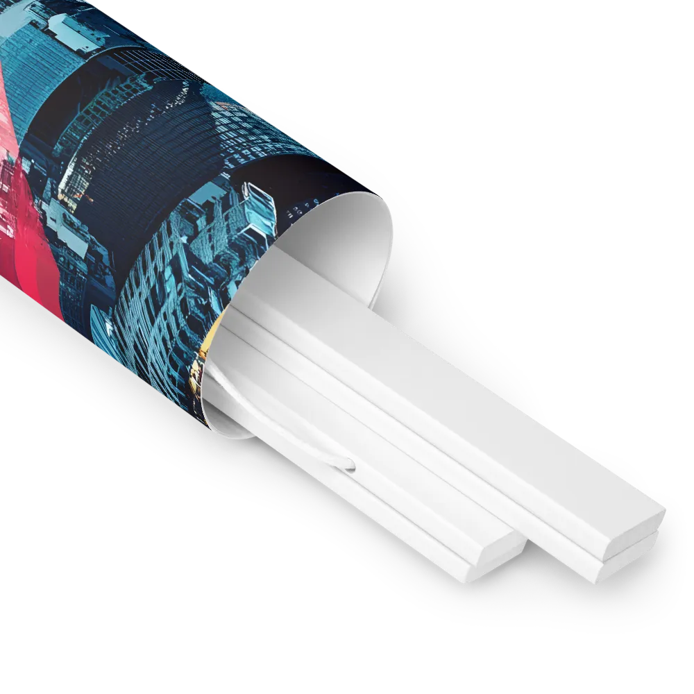 Dynamic Urban Symphony | Poster With White Wood Hanger | 14″×14″