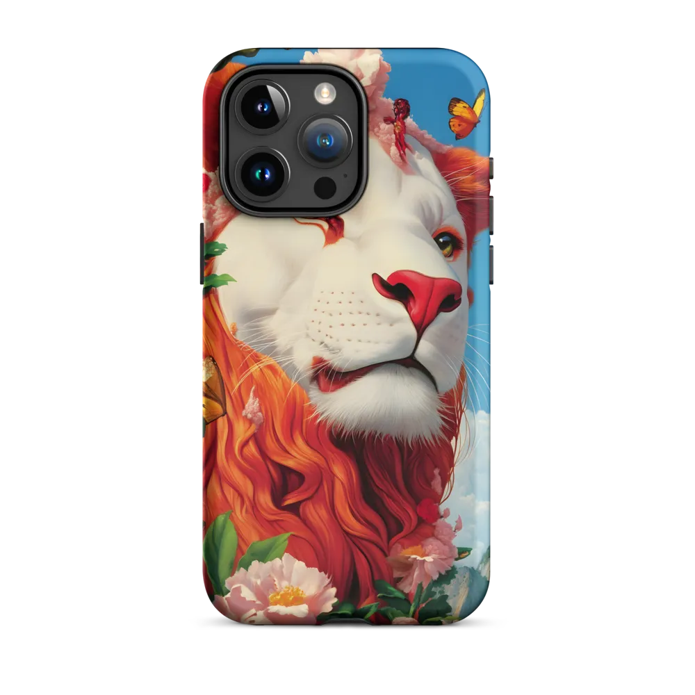 Majestic Lion Amidst Floral Splendor