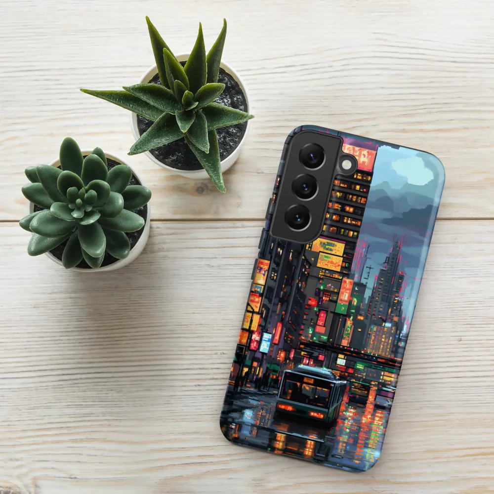 Neon Dreams: A Pixelated Urban Night