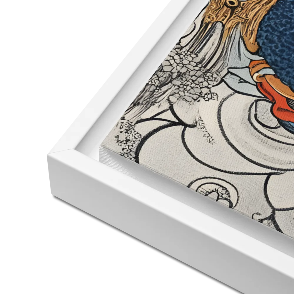Serenity in Myth: A Traditional Portrait | Canvas with White Frame | 18″×24″