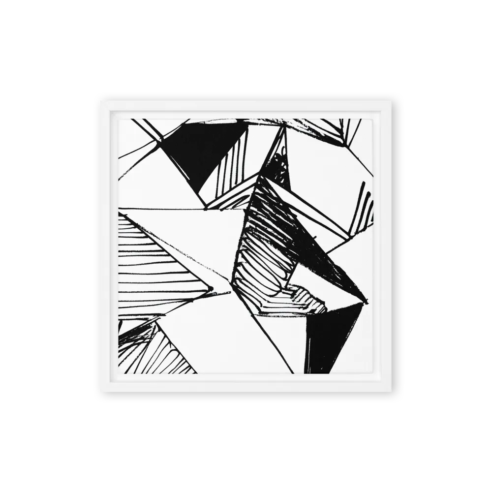 Dynamic Geometry in Ink | Canvas with White Frame | 12″×12″