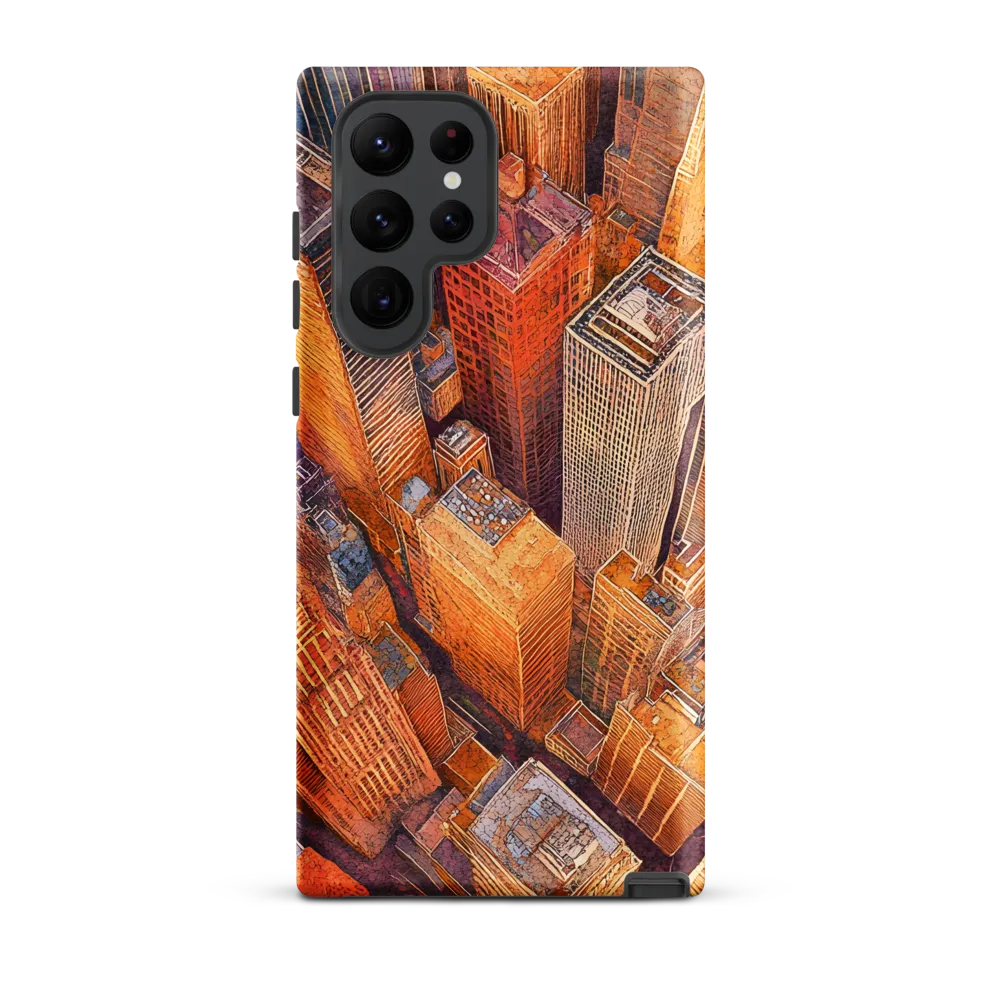 Urban Symphony in Orange and Purple