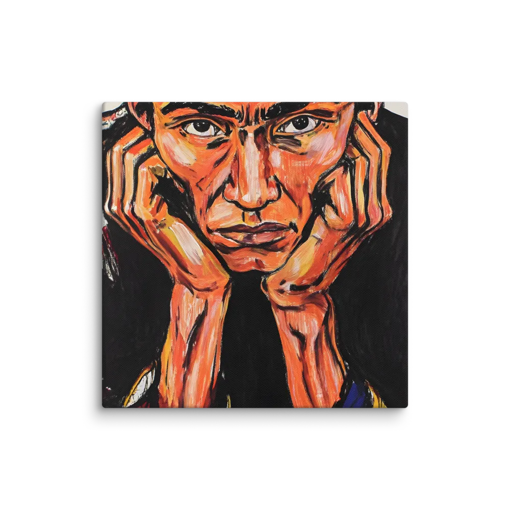 Contemplative Intensity: An Expressionist Portrait