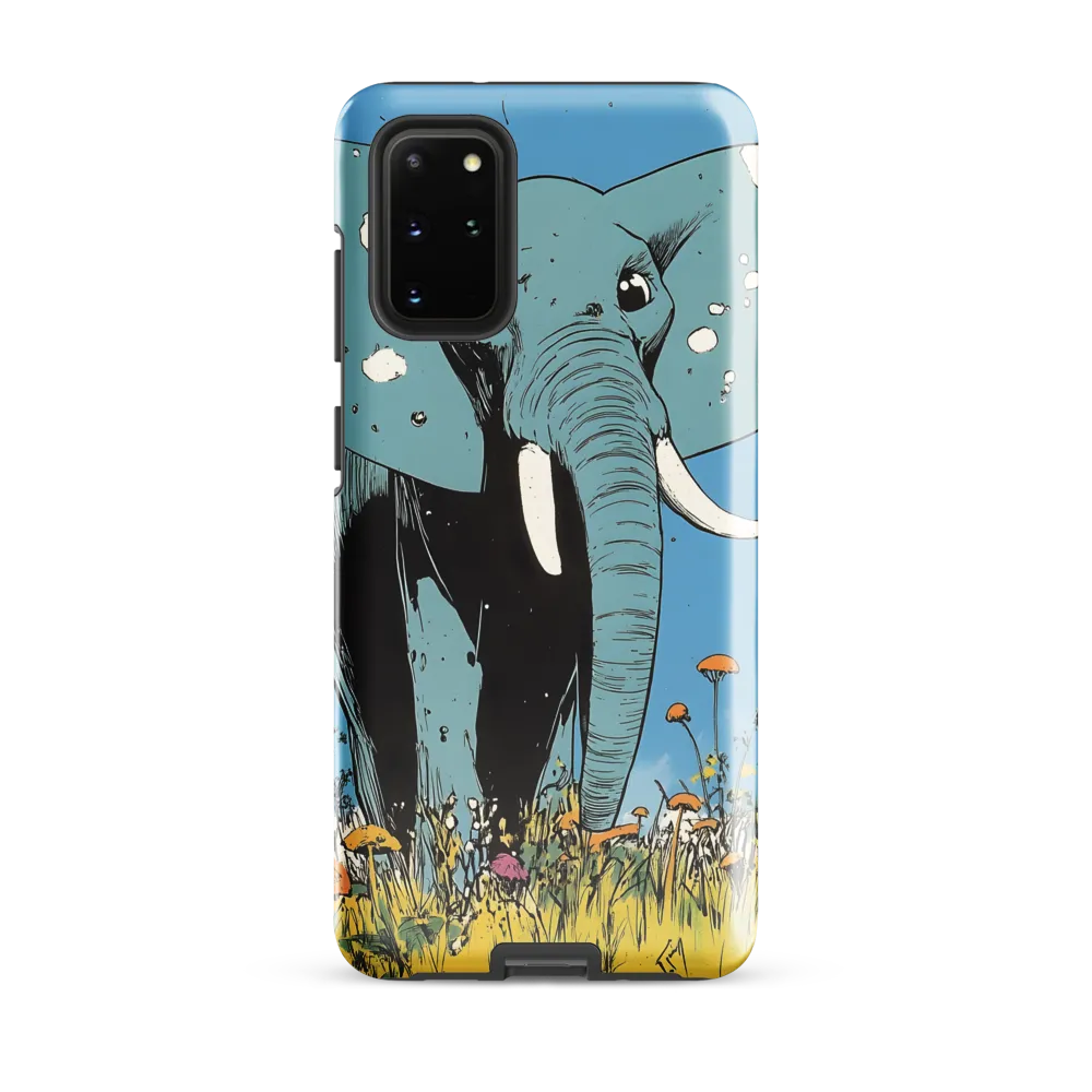 Whimsical Blue Elephant in Bloom