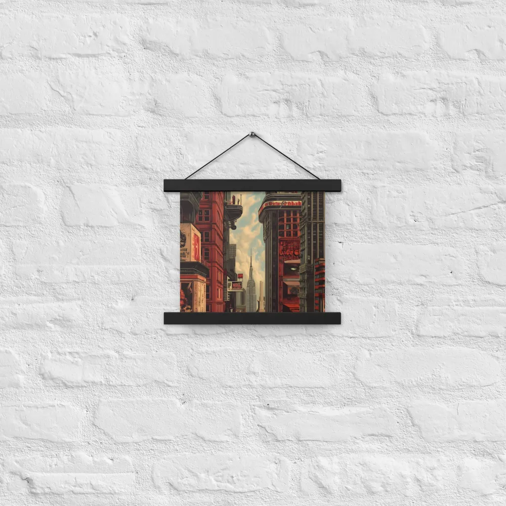 A Glimpse of Tomorrow: Urban Ambition | Poster With Black Wood Hanger | 10″×10″