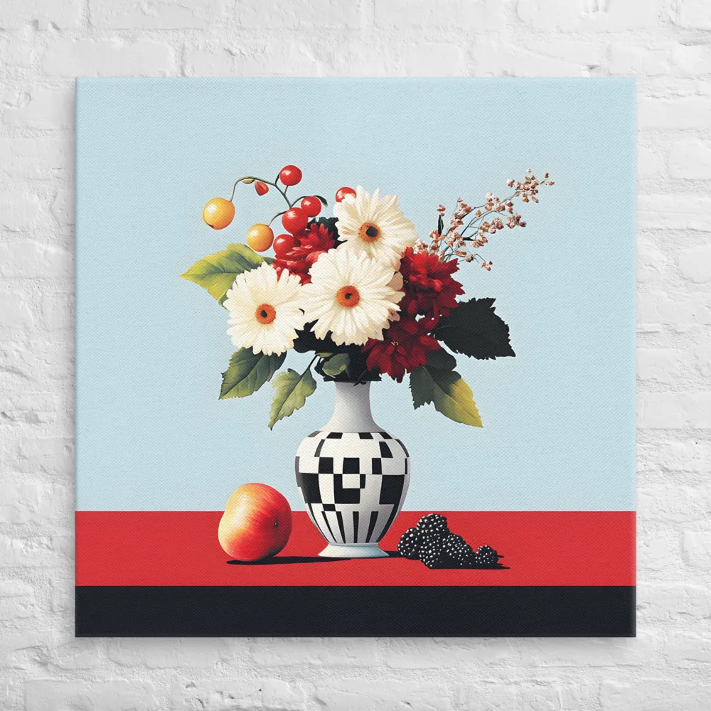 Floral Symphony: A Modern Still Life | Canvas | 37″×37″