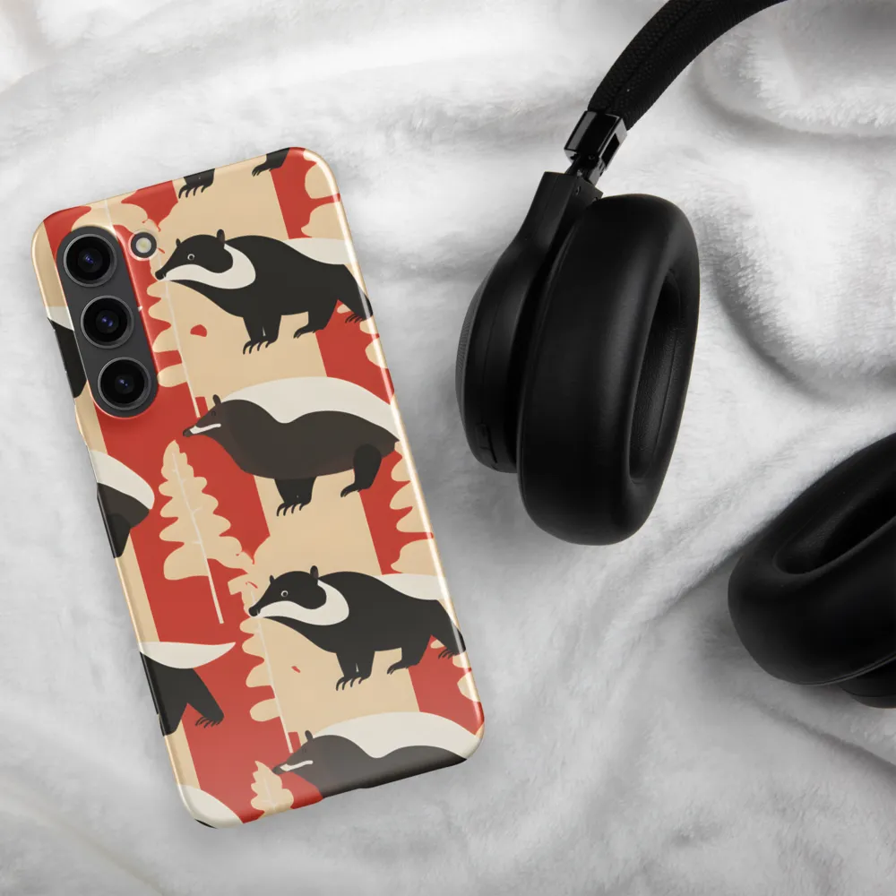 Wildlife Pattern: The Badger Tale | Phone Case |  S23 Plus | Snap Case | Glossy
