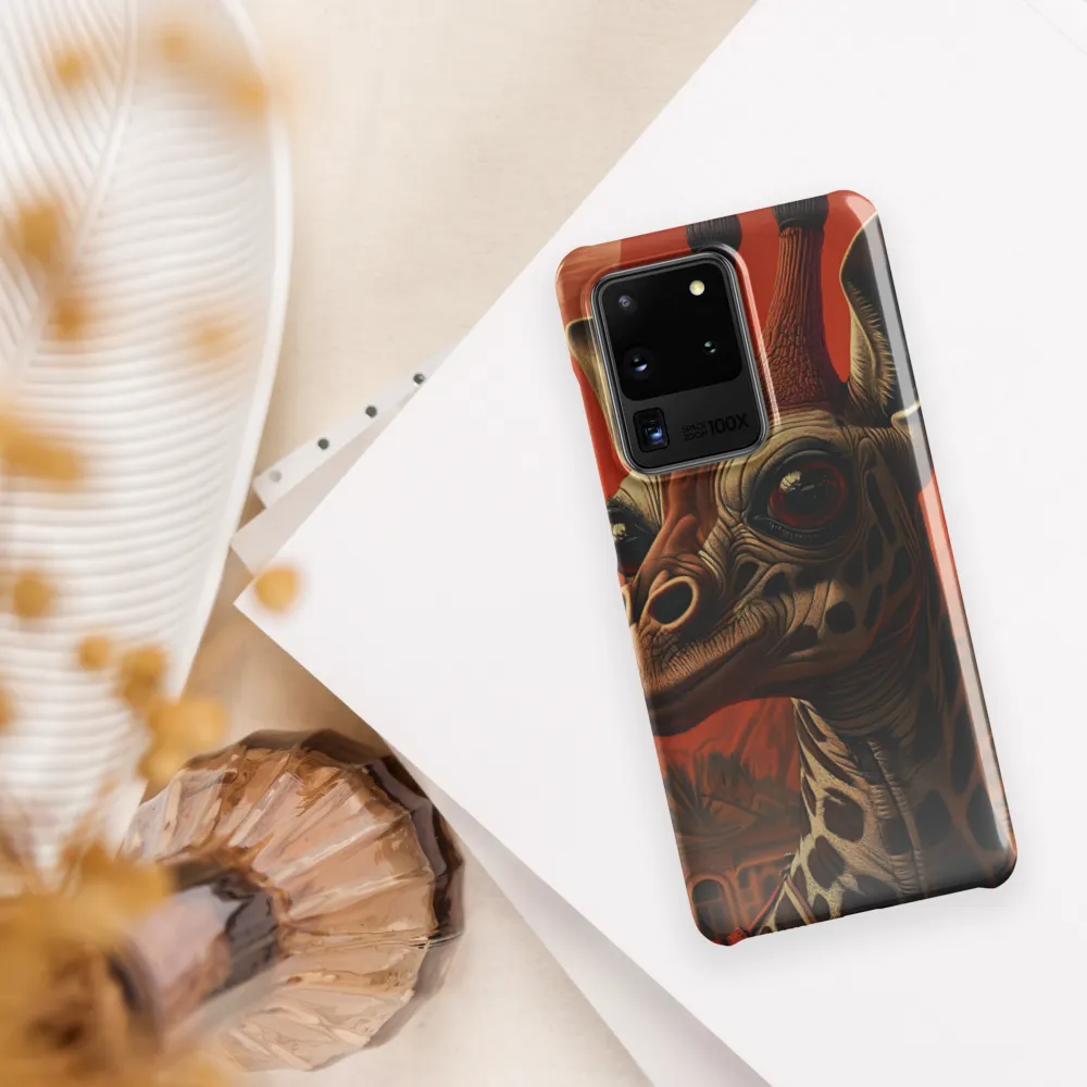 Whimsical Giraffe in an Orange Dreamscape