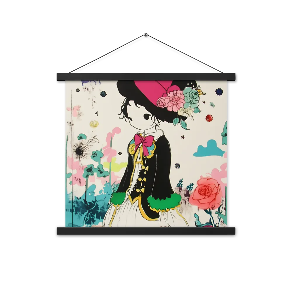 Whimsical Garden Reverie | Poster With Black Wood Hanger | 18″×18″