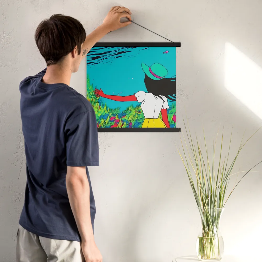 Whimsical Encounter | Poster With Black Wood Hanger | 18″×18″